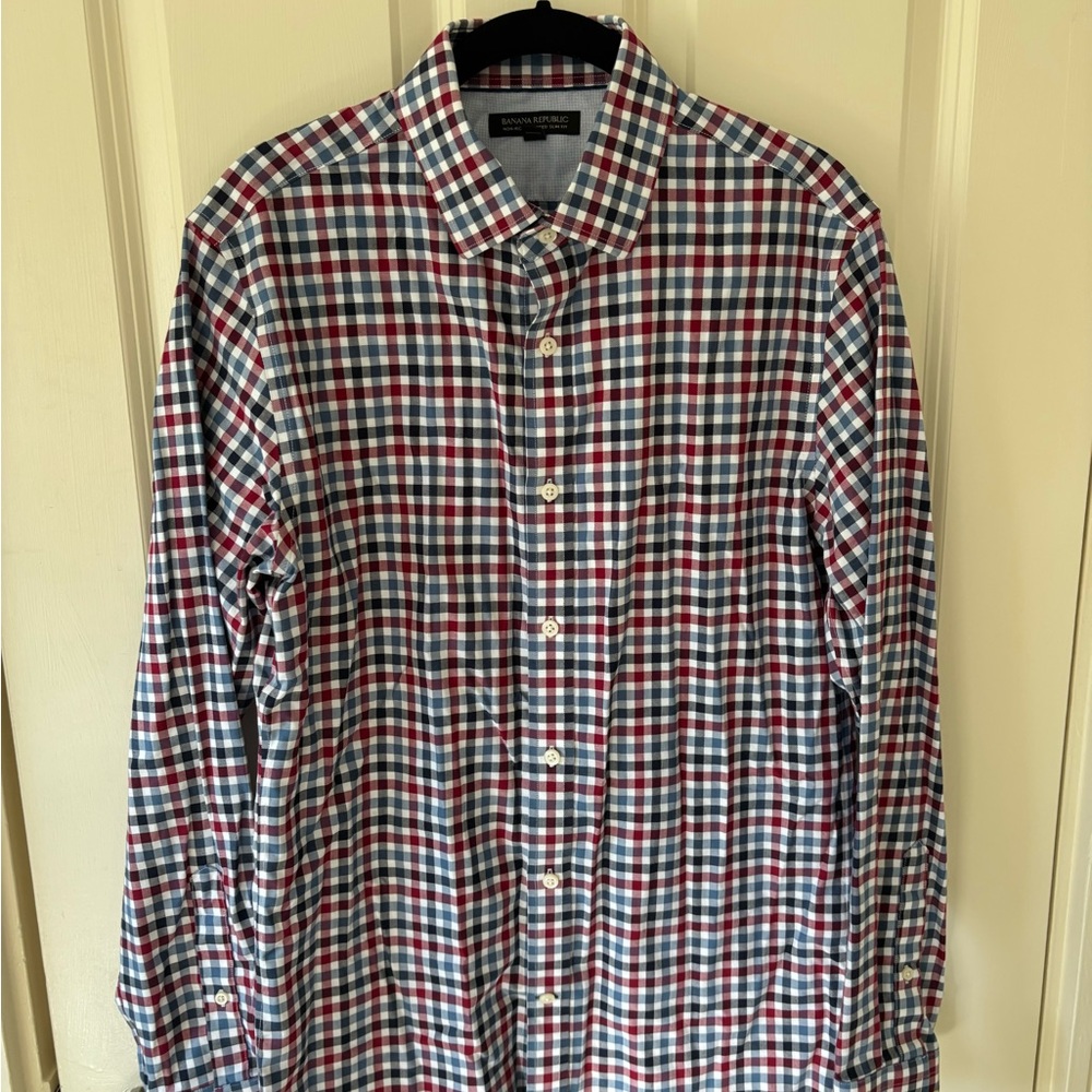 Banana Republic Multicolor Plaid Button Down Shirt